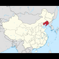 mapa Chin ze wskazaniem na czerwony kolor na mapie Prowincji Liaoning 
